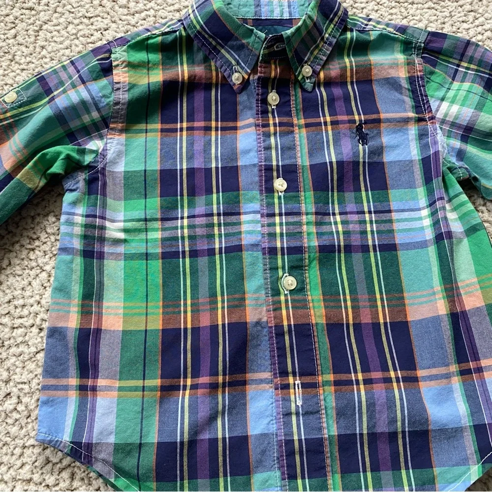 🐻 2/$25 • HP!! 🥳 Ralph Lauren | Cute Plaid Button Down • 24 Months